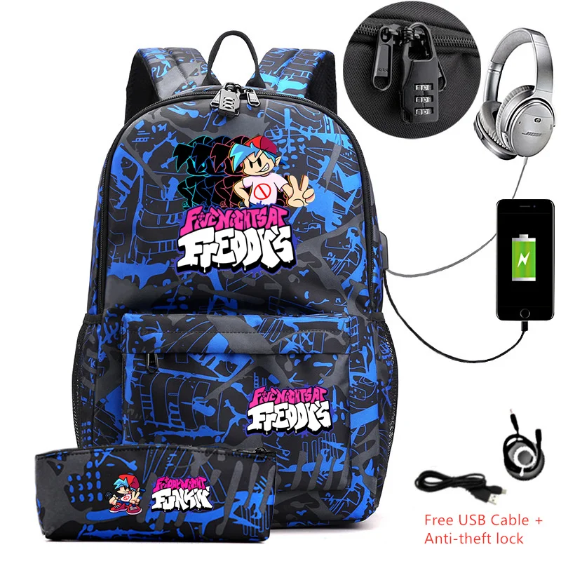 Пятница ночь Funkin FNF рюкзак из холста с принтом под Карандаш Чехол школьная сумка