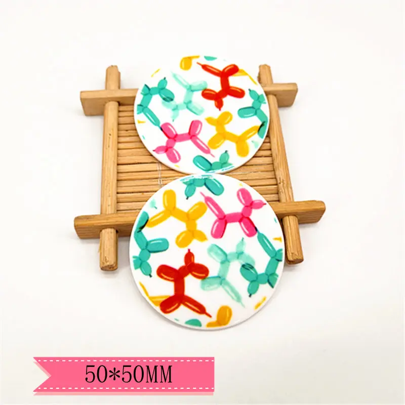 

25pcs/lot 2 inch 5cm cartoon dog ball character flat back planar resin for bow center