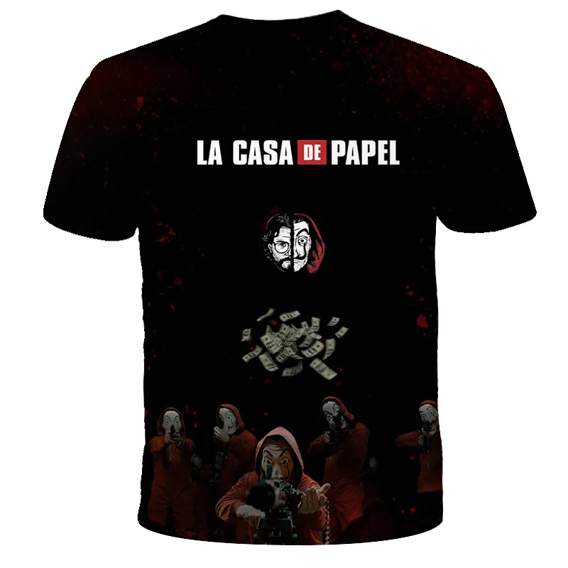 

La Casa De Papel T-Shirt Money Heist TV Series 3D-Printed Kids T Short Sleeve Paper House Funny Boy Girs T-Shirt Top 2021
