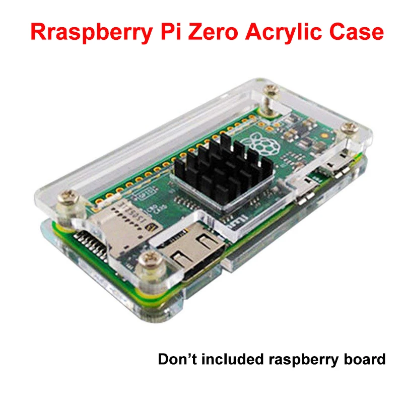Акриловый чехол для Raspberry Pi Zero с радиатором прозрачный черный и синий корпус RPI