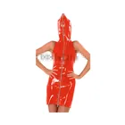 100% латексные резиновые костюмы, костюм кошки, оранжевое сексуальное платье, косплей-вечеривечерние, повседневная одежда, xs-xxl, 0,45 мм
