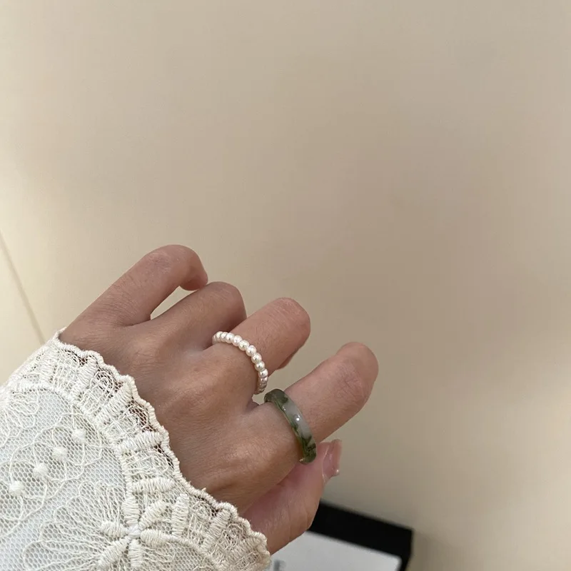 Женские летние кольца AOMU в Корейском стиле с акриловыми кристаллами карамельных