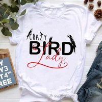 crazy bird lady graphic print t shirt women clothes 2022 kawaii cockatiel parrot tshirt femme harajuku shirt summer fashion top