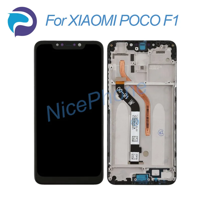 Новый оригинал + рамка для 6 18 &quotxiaomi poco F1 lcd дисплей кодирующий преобразователь
