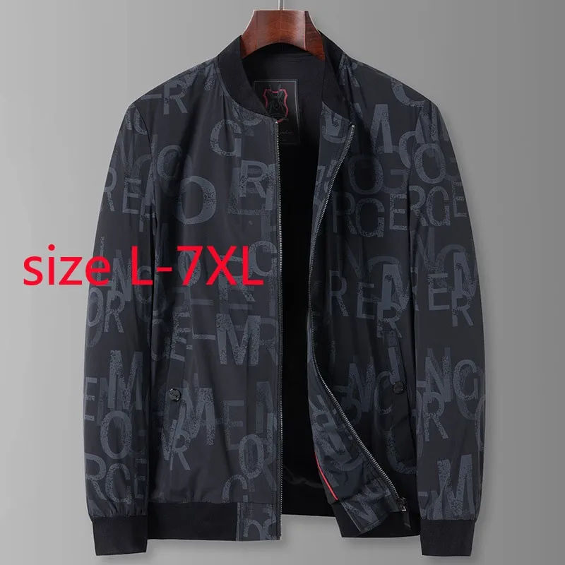 

New Arrival Super Large Men Fashion Casual Baseball Collar Jacket Spring And Autumn Plus Size L XL 2XL 3XL 4XL 5XL 6XL 7XL