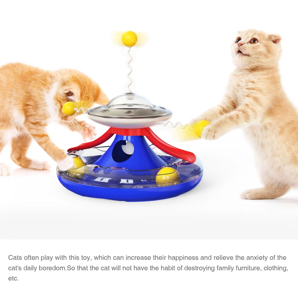 

Funny Cat Stick Pets Cats Supplies ExpliSive Kitty Tumbler Cat Track Cat Turntable Leaking Food Toys Yellow
