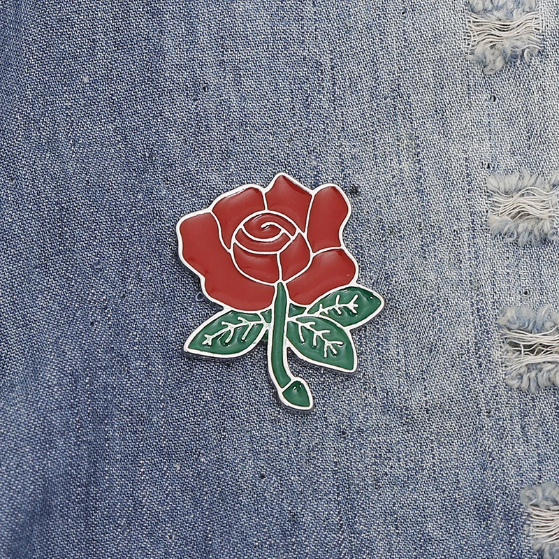 Модная булавка с цветком на лацкане для женщин значок красной розой