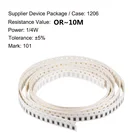 100 шт., SMD резистор 1206, 0R  10M 14W 0 1 10 82 100 150 220 330 Ом 1K 2,2 K 10K 47K 100K 0R 1R 10R 100R 150R 220R 330R 2M 7,5 M