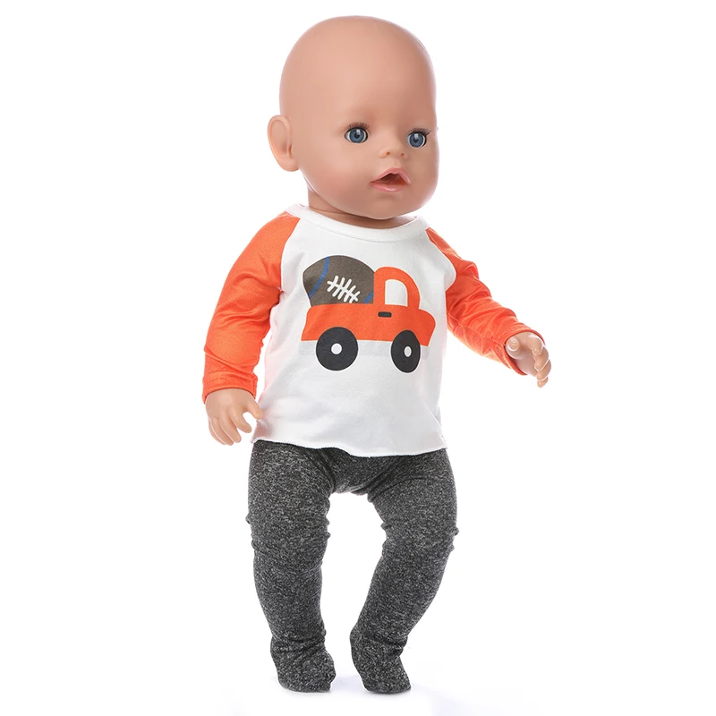 

Fit 17 inch 43cm Born New Baby Doll Clothes Accessories Black Uncle Baseball Car Model Clothes For Baby Birthday Gift