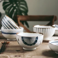 creative japanese hand painted ceramic household large noodle bowl vegetable bowl soup bowl restaurant porridge bowl ramen bowl