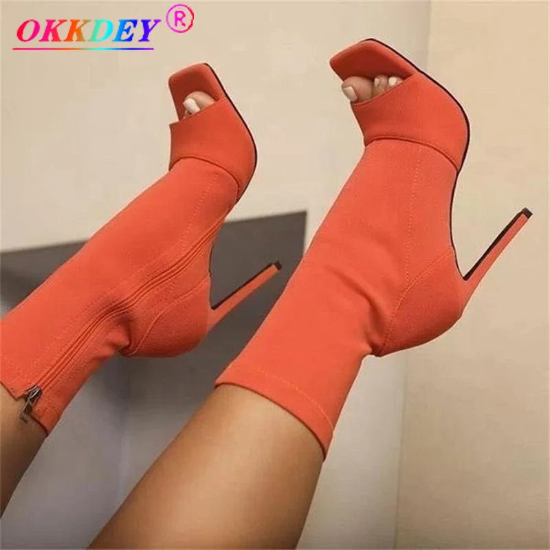 

Women's Open-toe Mid-tube Boots Women's Sexy Super High Heels Women's Square-toed Boots XL 43 Women's Zipper Flat Mujer Zapatos