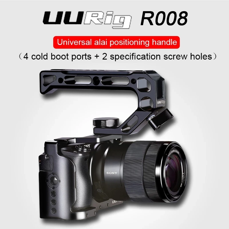 

UURig R008 Camera Top Handle Hand Grip Handgrip Arri Locating Screw Monitor Mic Rig Cold Shoe for Nikon Canon Sony DSLR Camera