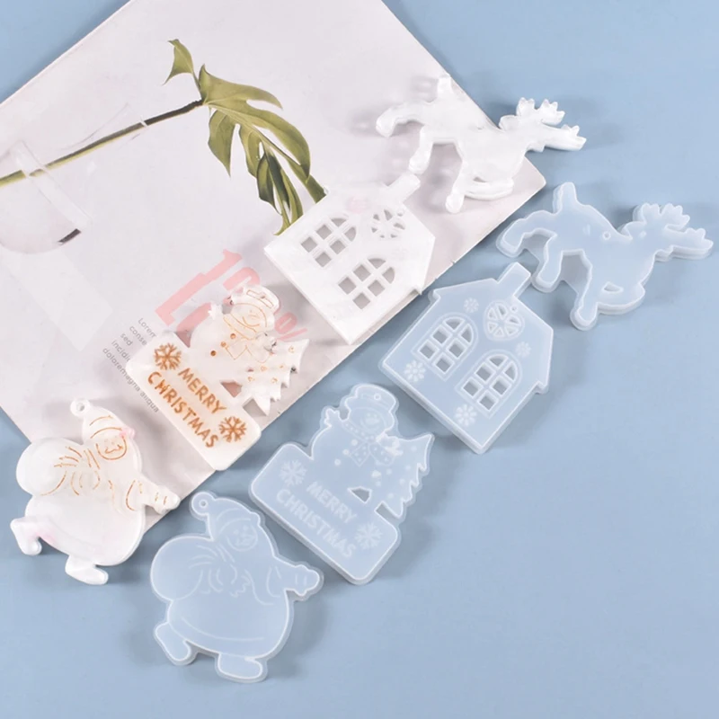 

DIY Crystal Epoxy Mold Christmas Series Room Listing Table Decoration Silicone Mold Set