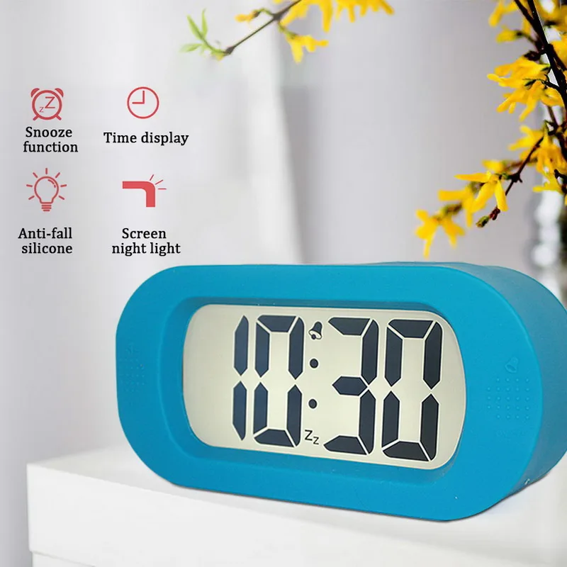 Цифровой светодиодный будильник с календарем настольные часы подсветкой для