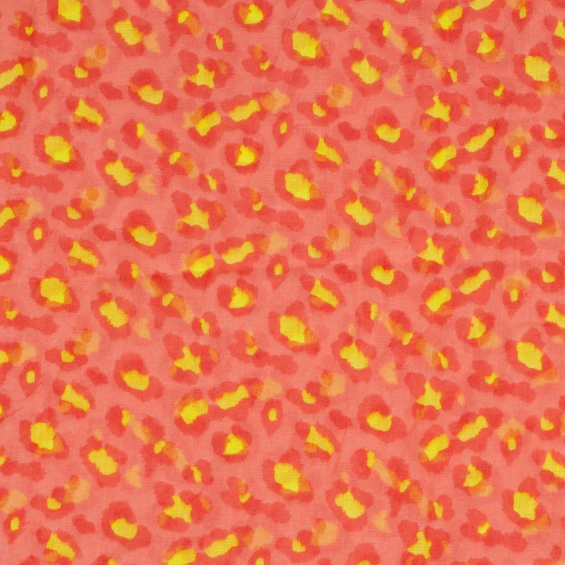 Легкий мягкий женский шарф зимний теплый модный из полиэстера с леопардовым