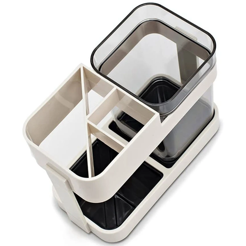 

Toothbrush Toothpaste Stand Holder with 1 Cup Bathroom Storage Organizer