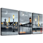 Алмазная живопись, вышивка крестиком, Триптих ночного вида, картины 5d, алмазная вышивка, 3 предмета, домашний декор