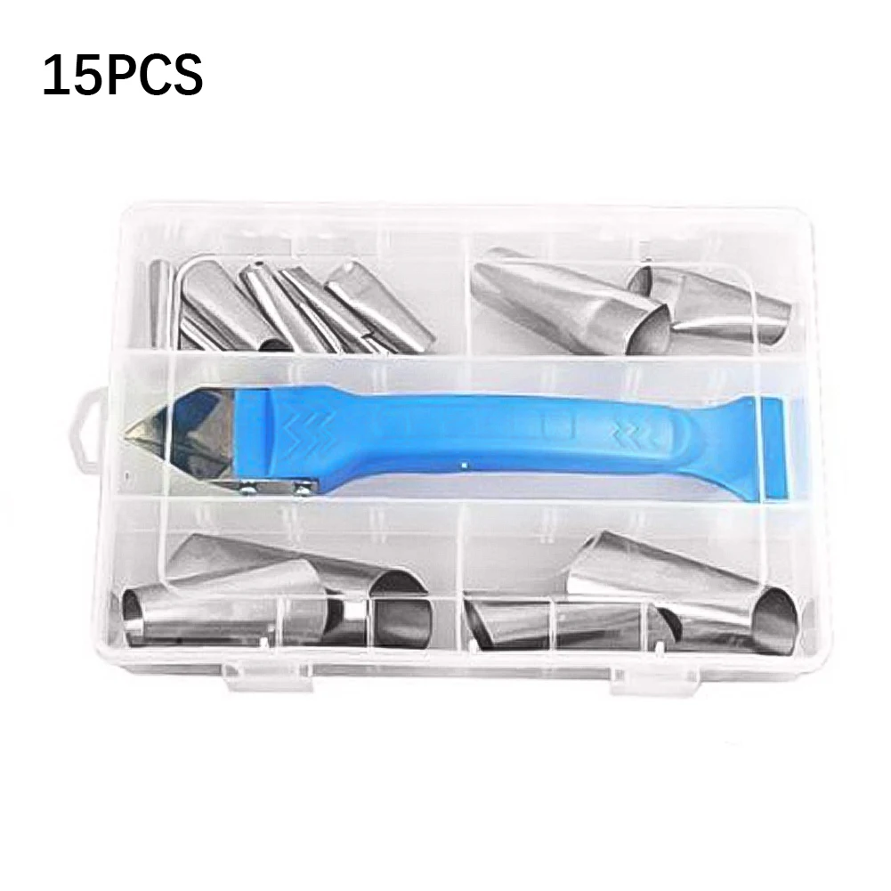 

3 In1 Silicone Caulking Scraper Sealant Stainless Steel Caulking Nozzle Finisher Grout Kit Caulk Remover Tools Set Accessories