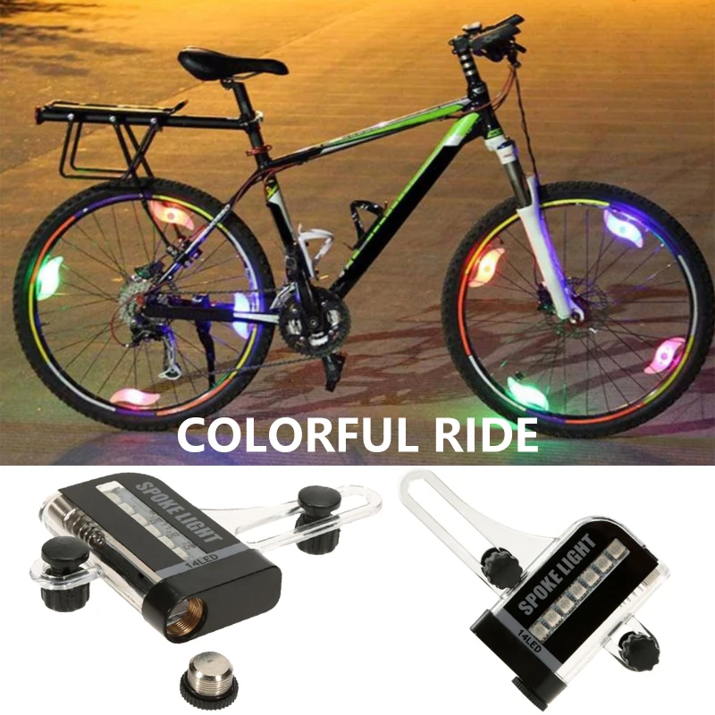 

1pc Waterproof Water Spoke Light 14 Led Bicycle Light Bicycle Wheel Signal Light Colorful Bicycle Wheel Spoke Light