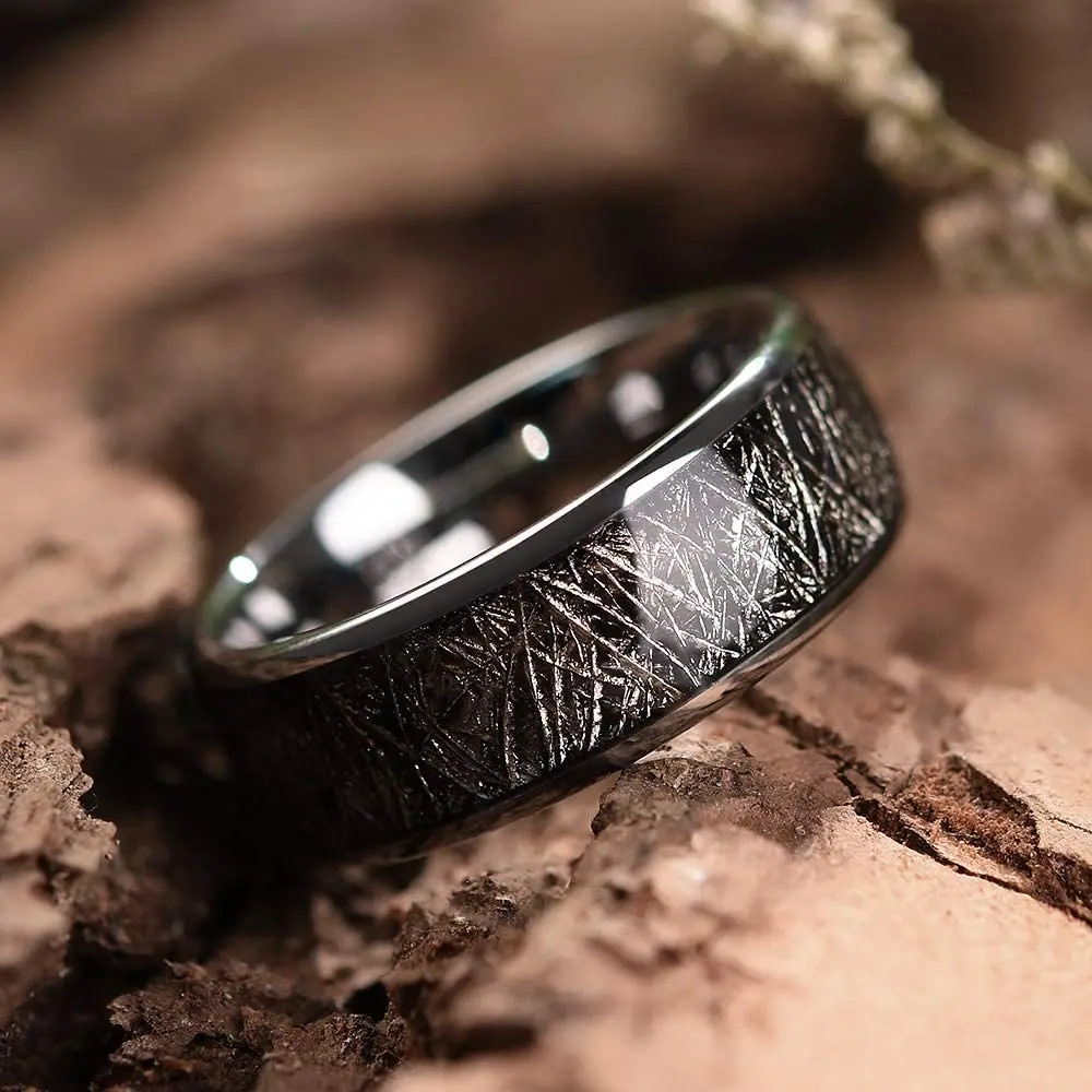 8 мм модное мужское серебристое полированное кольцо из карбида вольфрама