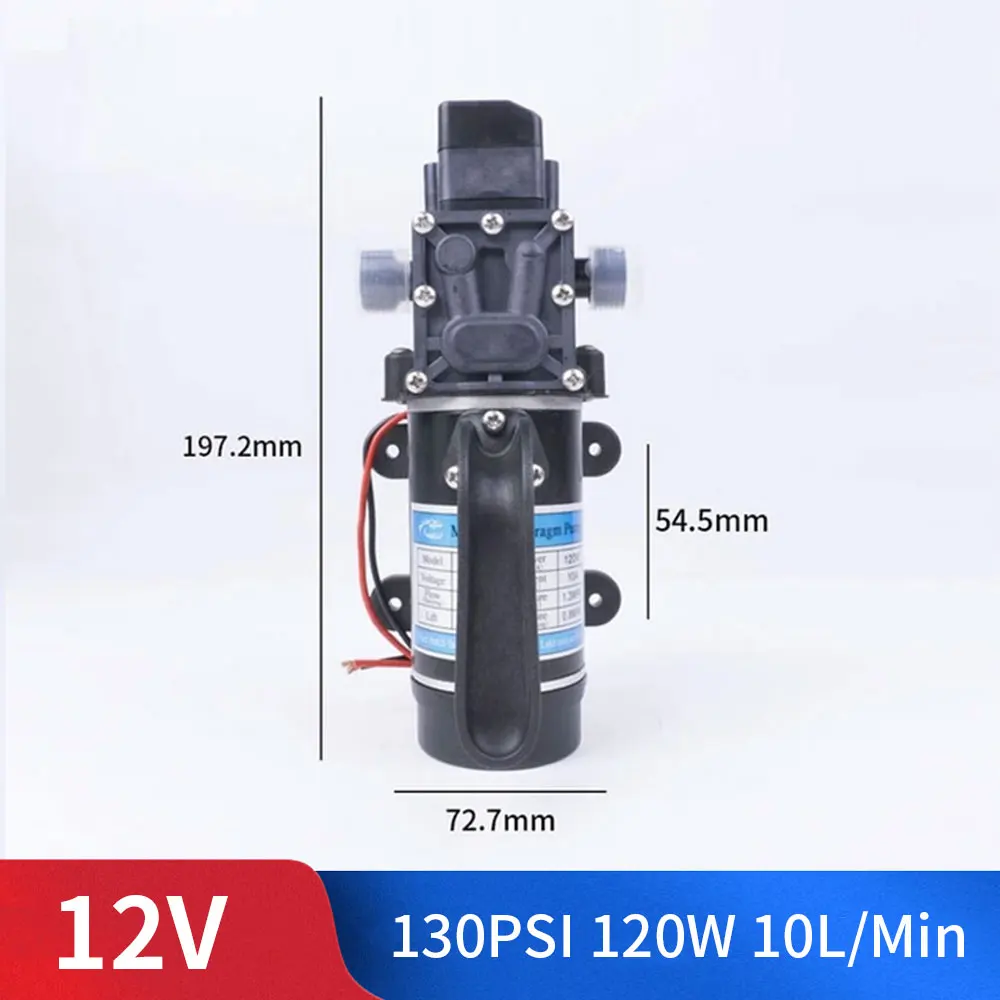 pressure switch type Электрический 12V 24V 120W 188PSI 10/мин водяная пленка высокого Давление самовсасывающий насос возврата насос обратного Управление для сада - Напряжение: pressure switch type