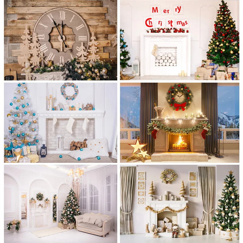 

Art Fabric Christmas Day Indoor Theme Photography Background Christmas Tree Children Backdrops For Photo Studio Props CHM-103