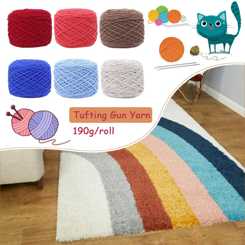 

Хлопковая пряжа для вязания крючком, 190 г/рулон пряжа для вязания трикотажная пряжа вязание спицы норка пряжа вязание набор для вязания шерс...