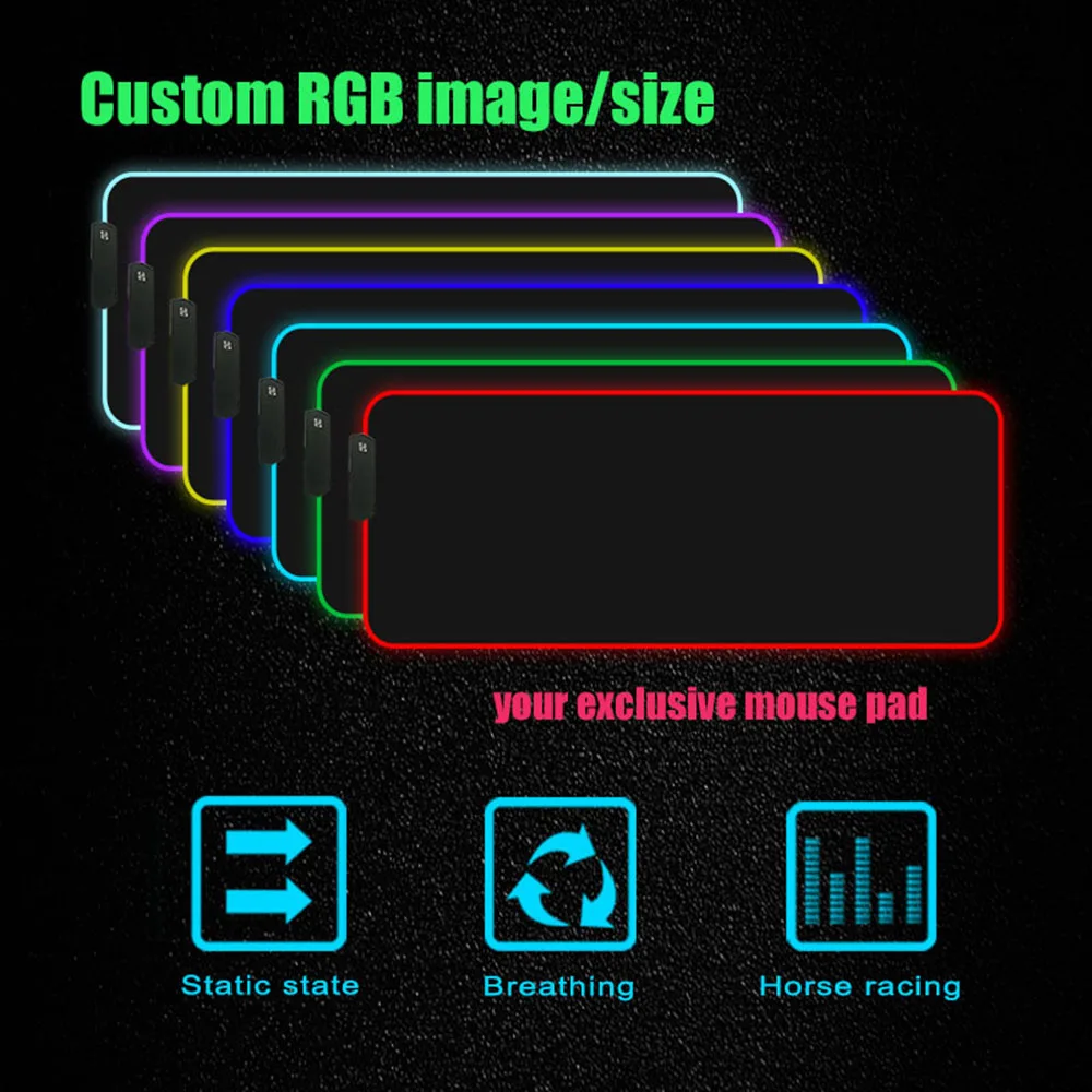 

Mairuige Personalized RGB Mouse Pad Gaming Keyboard Pad XXL Home Office Desk Pad Led Light Non-slip Natural Rubber Pad CN