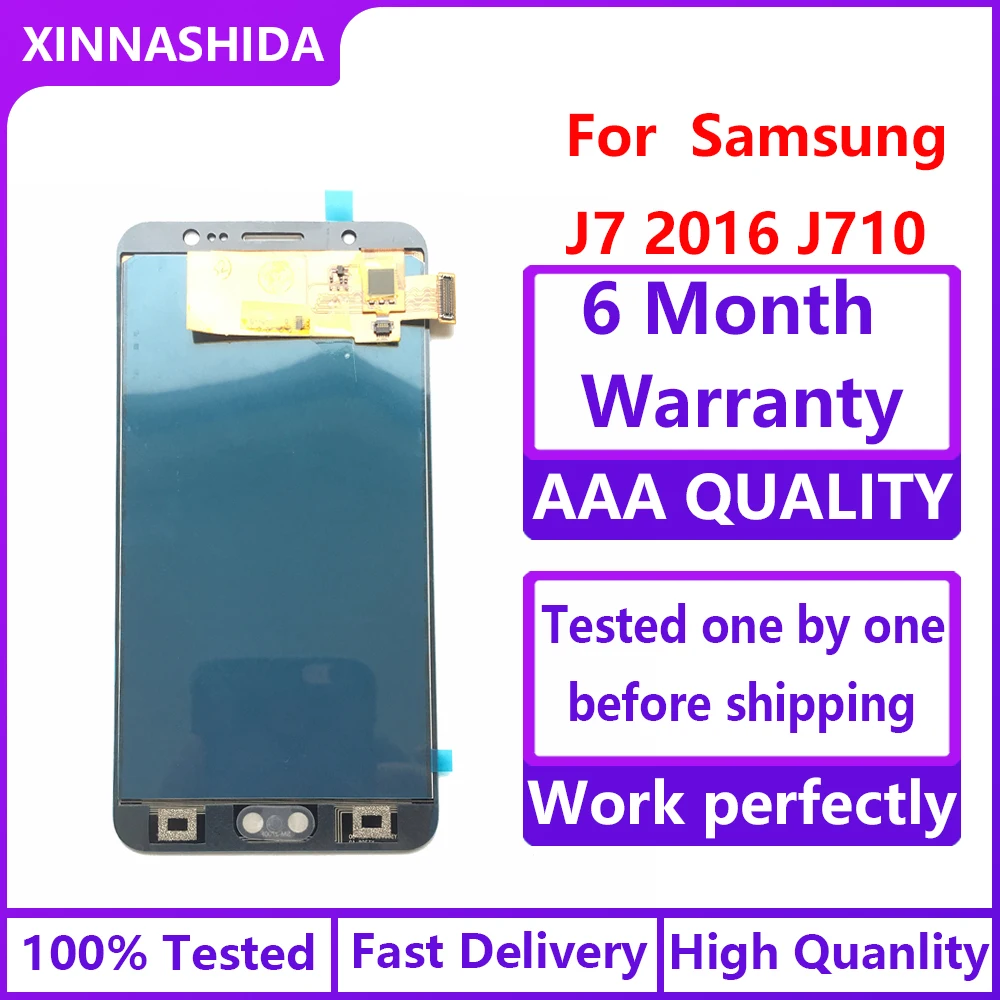 100% протестированный ЖК дисплей для Samsung Galaxy J7 2016 J710FN J710F J710M J710 сенсорный экран