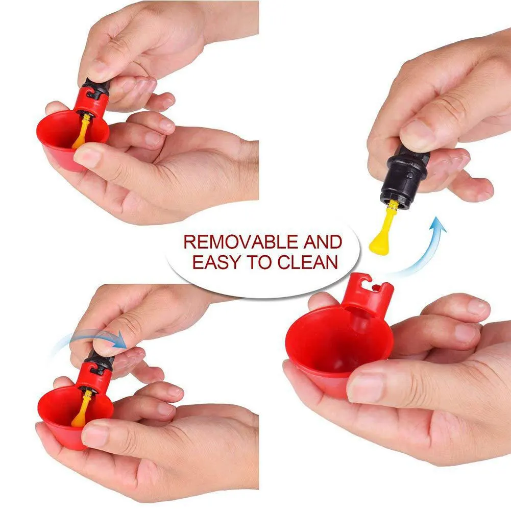 

Chicken Drinking Cup Automatic Drinker Chicken Feeder Plastic Poultry Water Drinking Cups Easy Installation With Screws