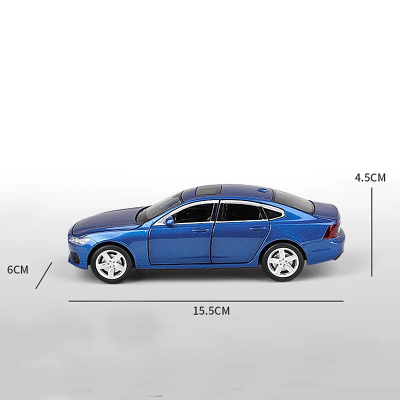 

1:32 VOLVO S90 Metal Diecast Alloy Metal Licensed Luxury Sedan Car Model Collection Model Pull Back Sound&Light Toys Vehicle