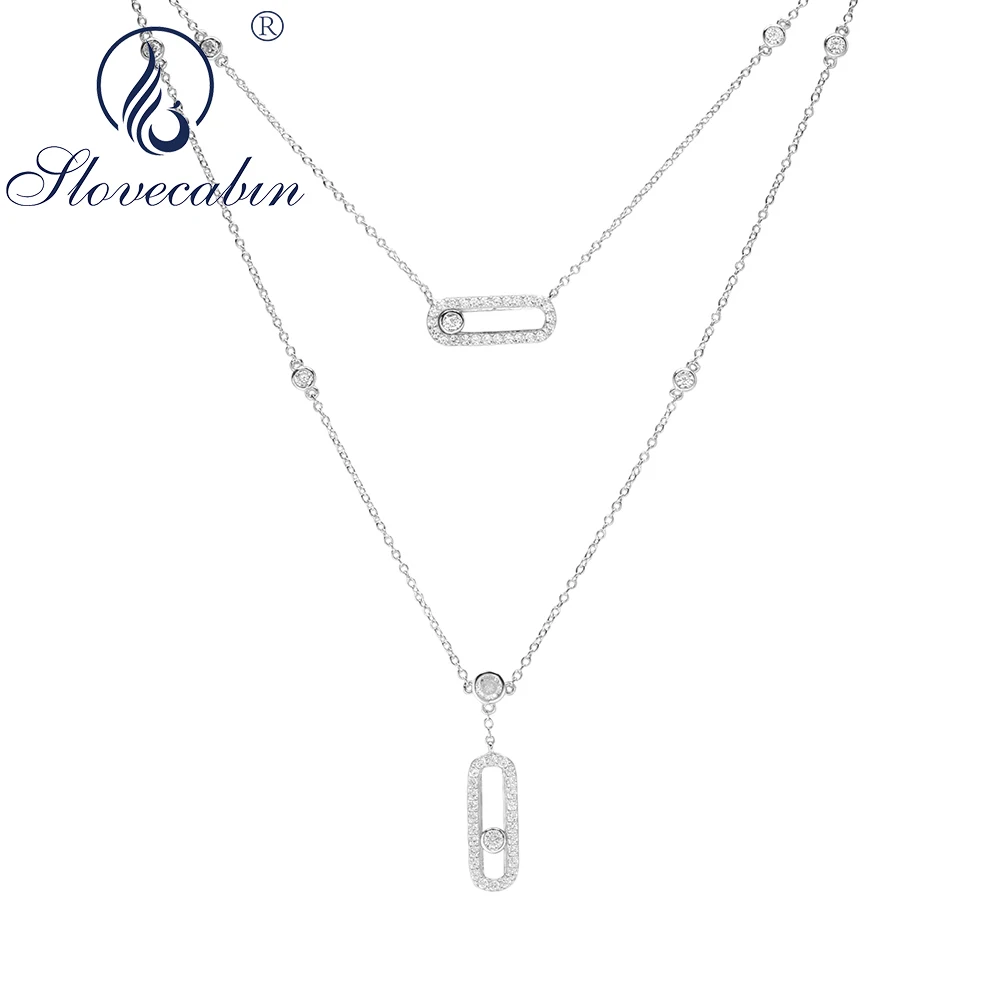 

Женское Двухслойное ожерелье из серебра 925 пробы с драгоценными камнями