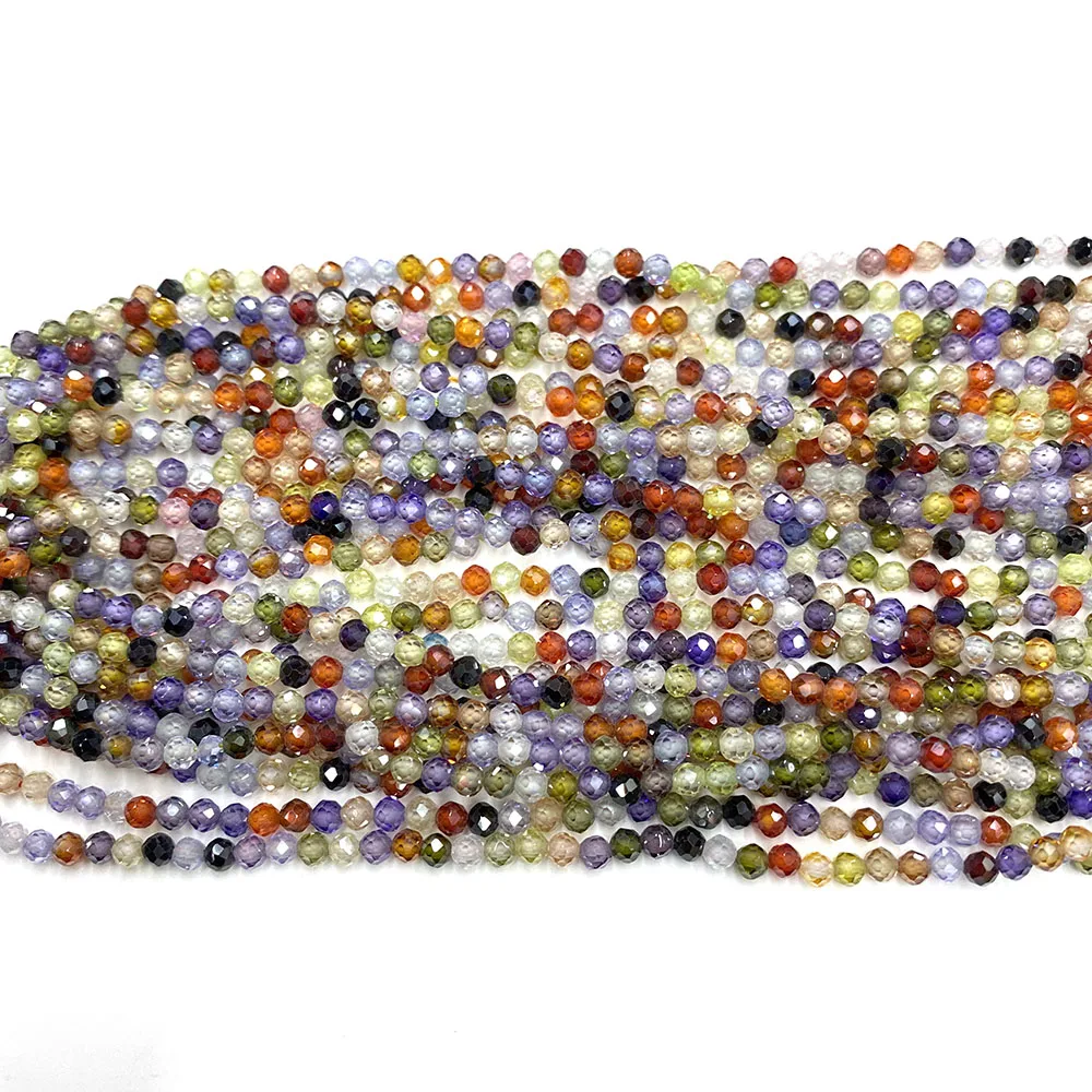 Маленькие граненые бусины из натурального циркона камень ангела отполированные