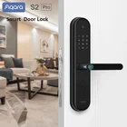Умный дверной замок Aqara S2 Pro, разблокировка отпечатков пальцев, двусторонняя ручка, работает с приложением Mijia, Интеллектуальная связь с дверным звонком