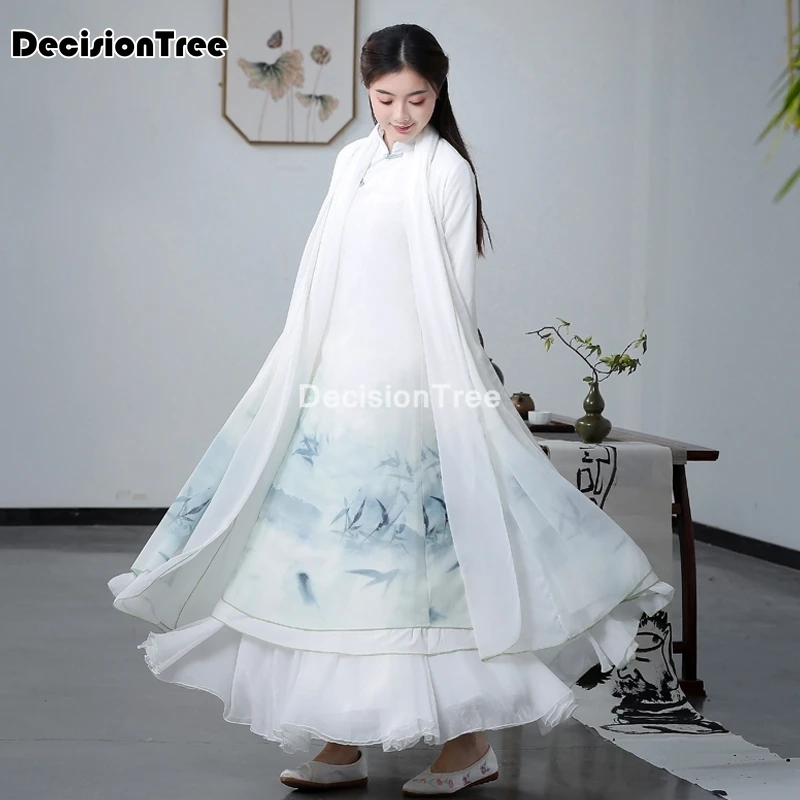 Ципао в улучшенном стиле винтажное платье аозай вьетнамское с цветочным принтом