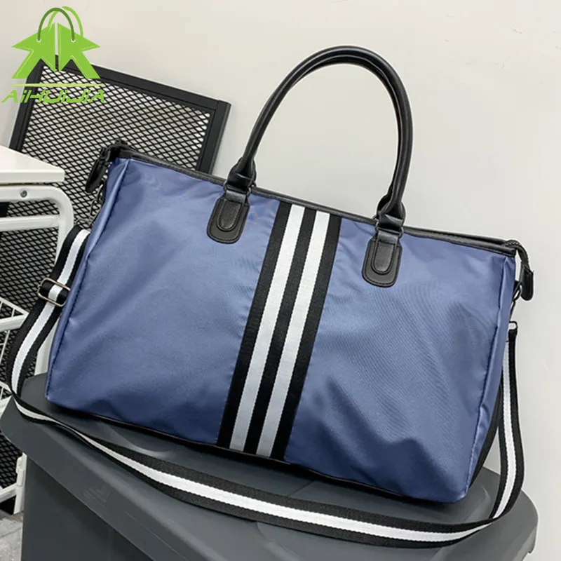 

Fashion Unisex Color Matching Gym Bag Sports Bag High Capacity Messenger Bags 2021 New Waterproof Nylon Women Travel Handbag