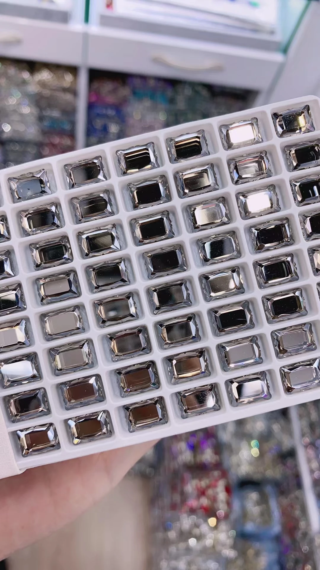 Зеркальные прямоугольные Стразы для ногтей по очень низкой цене Кристальные