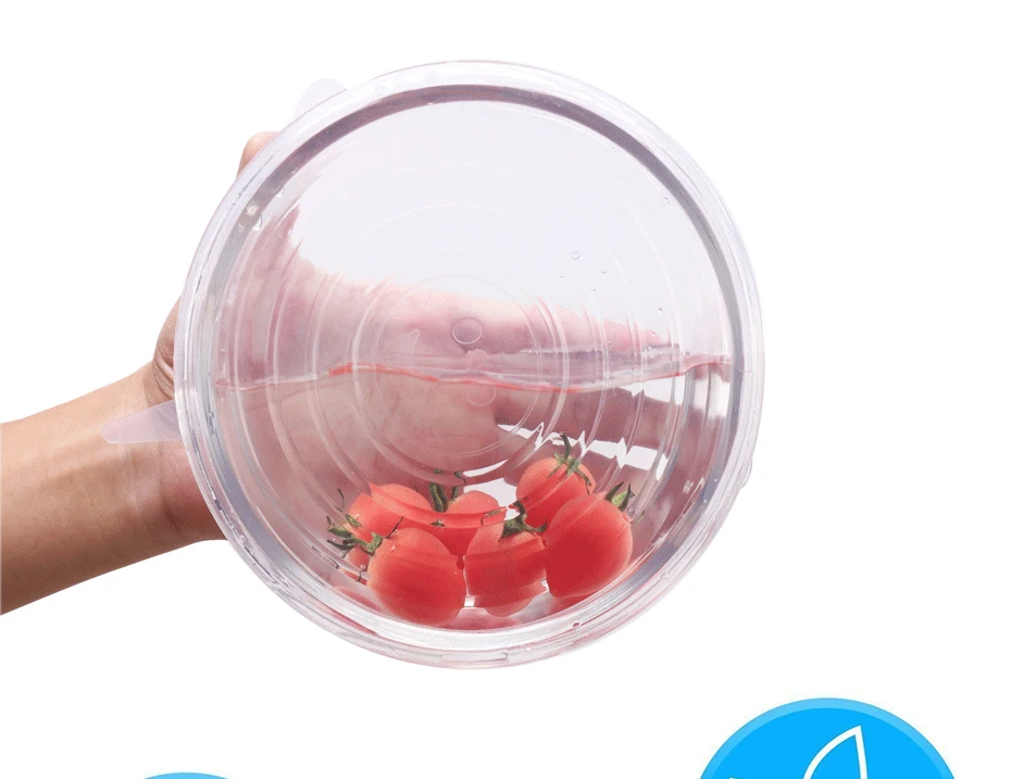 6 шт. набор чаш силиконовые эластичные крышки пластиковые обертывания Крышка для микроволновой печи холодильник свежесть чаша уплотнение кухонные принадлежности