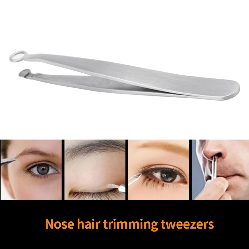 

Universal Nose Hair Trimming Tweezers Round Tip Eyebrow Tweezer Perfectly Stainless Steel Nose Hair Removal Tweezers Makeup Tool