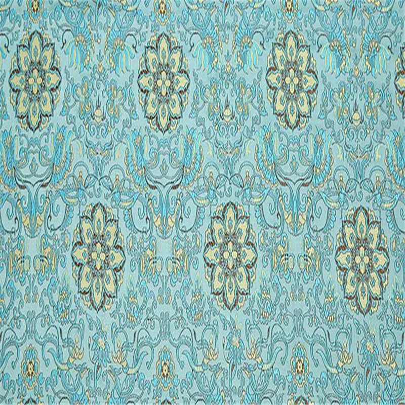 Полиэфирная жаккардовая парчовая ткань оптовая продажа Модный узор с цветами