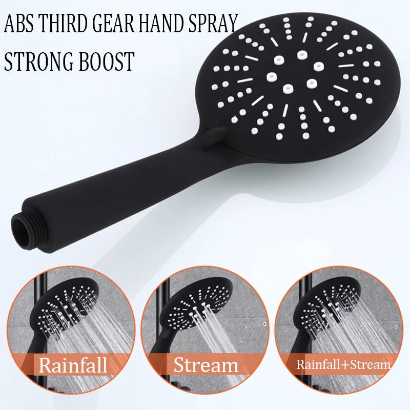 Черный термостатический дождевой Душ в стиле ретро душевая ванна с постоянной