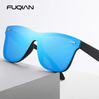 luxury square polarized sunglasses men women fashion one piece sun glasses unisex vintage mirror blue driving eyewear uv400