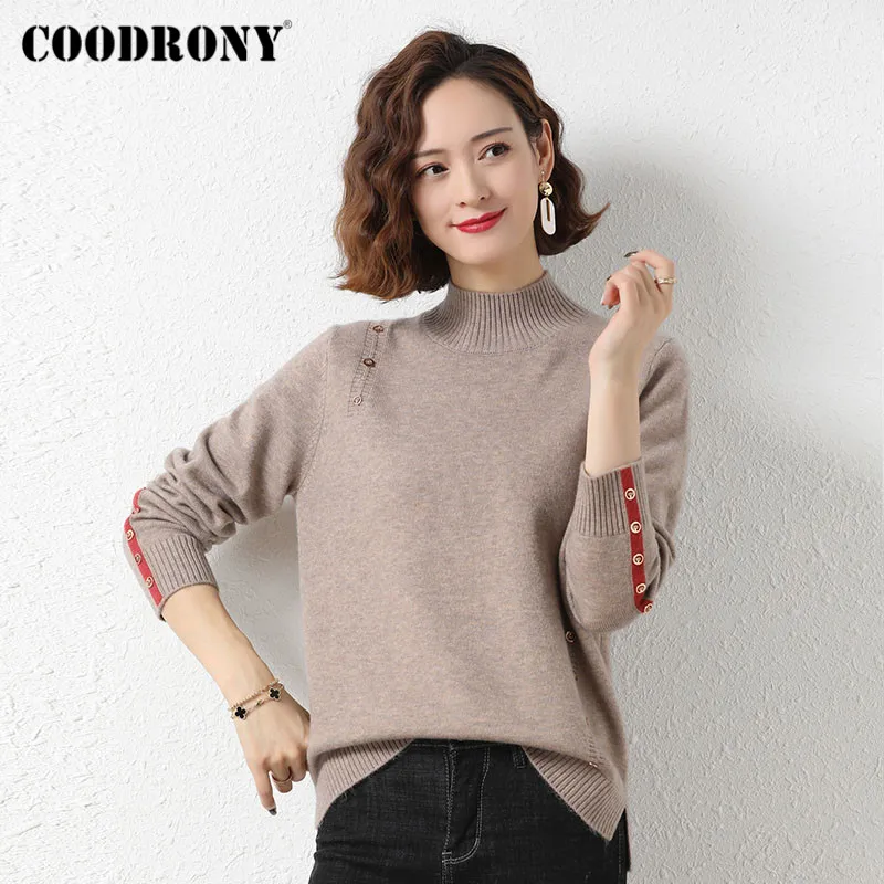 

COODRONY Brand 2020 Autumn Winter Soft Warm Women Jumpers Streetwear Fashion Knitted Turtlneck Sweaters Female W1189