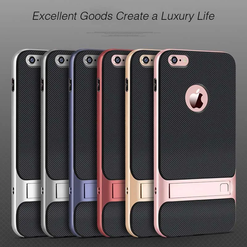 Роскошный Новый гибридный Чехол 3D с подставкой для iPhone 6 6s 7 8 Plus задняя крышка из