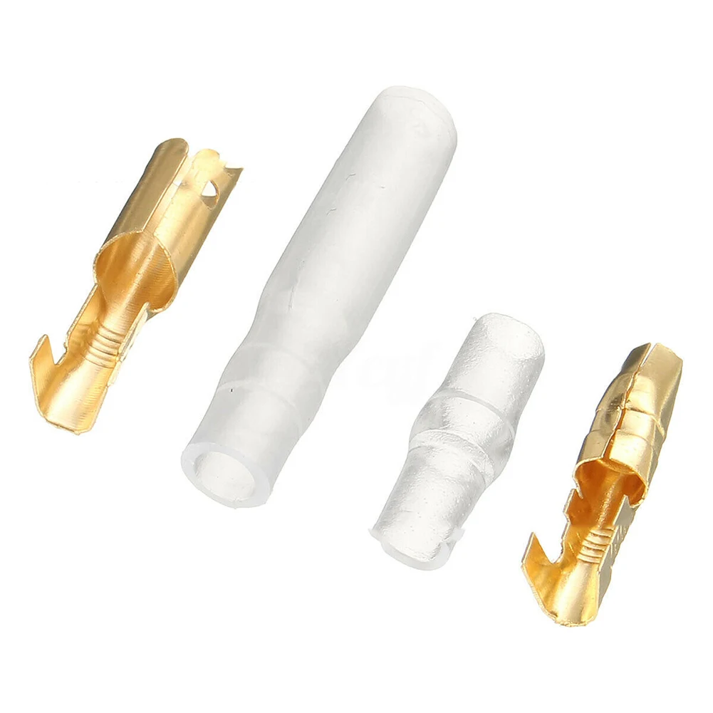 

200Pcs Male Female Bullet Connector 3.9-4.0mm Terminals Socket Insulator Sleeve 3.9 Mm Brass Male Bullet Terminals