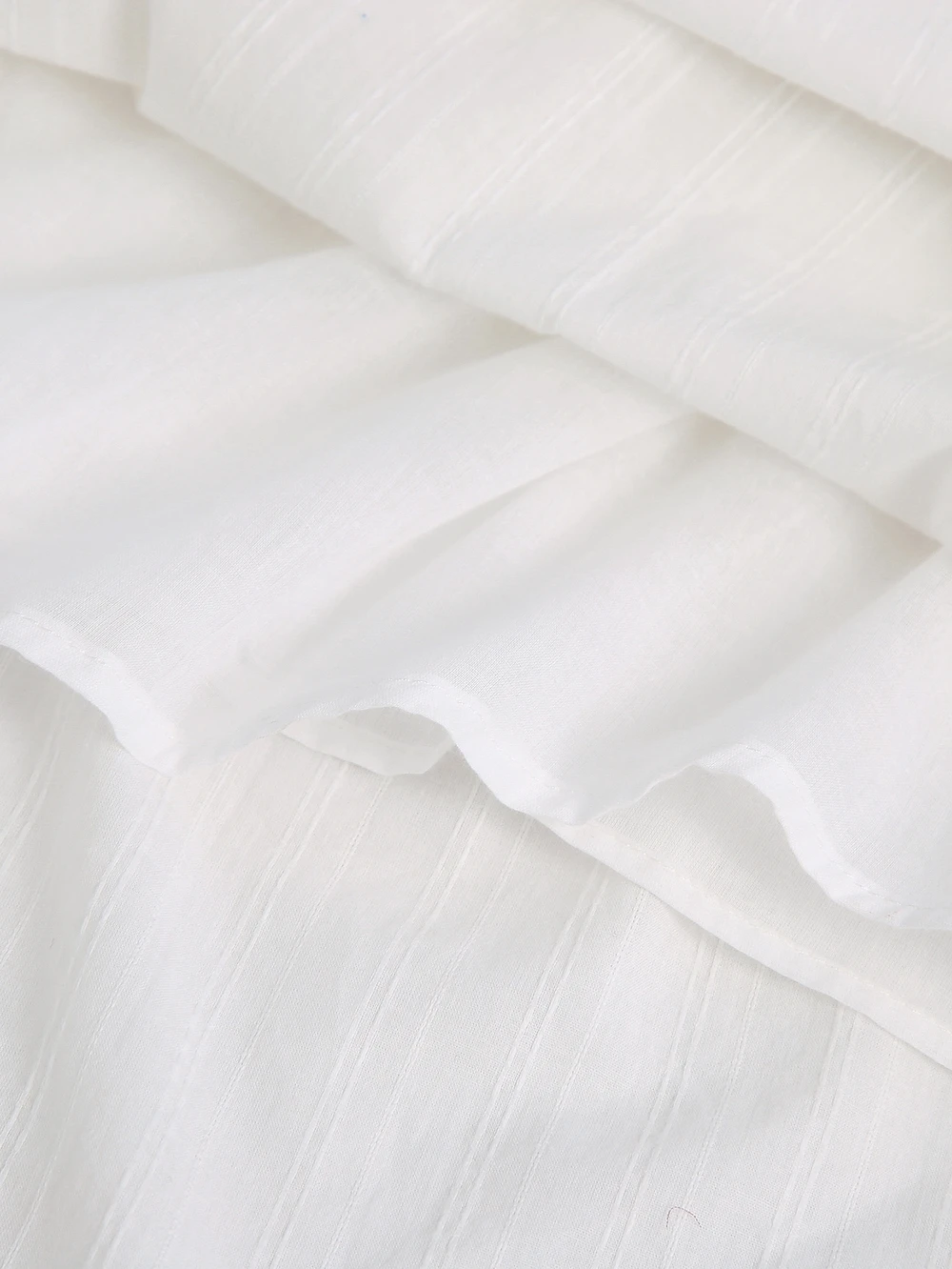 

Summer Women's Dress 2021 New Fashion Floral Embroidery Frill Sleeve Modern Lady White Midi Sundress