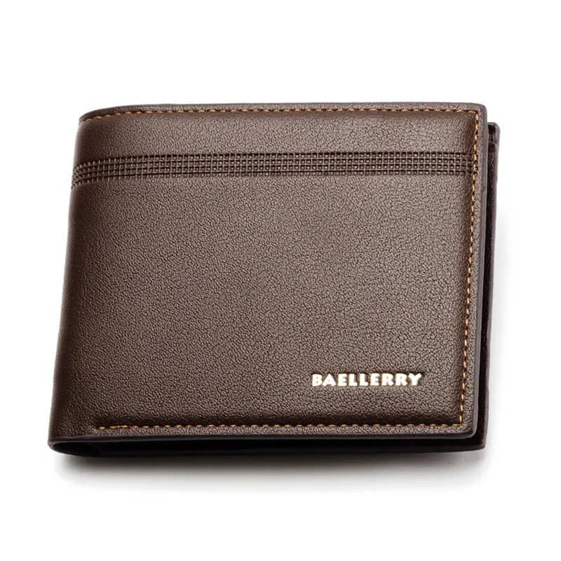 

Baellerry Business Men Leather Brand Luxury Wallet Short Slim Male Purses Money Credit Card Dollar Folding multi-function Wallet