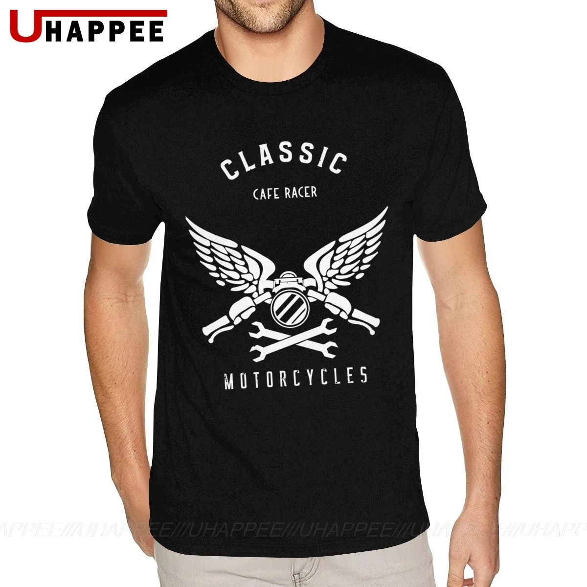 Крутая классическая мужская футболка с коротким рукавом и круглым вырезом из