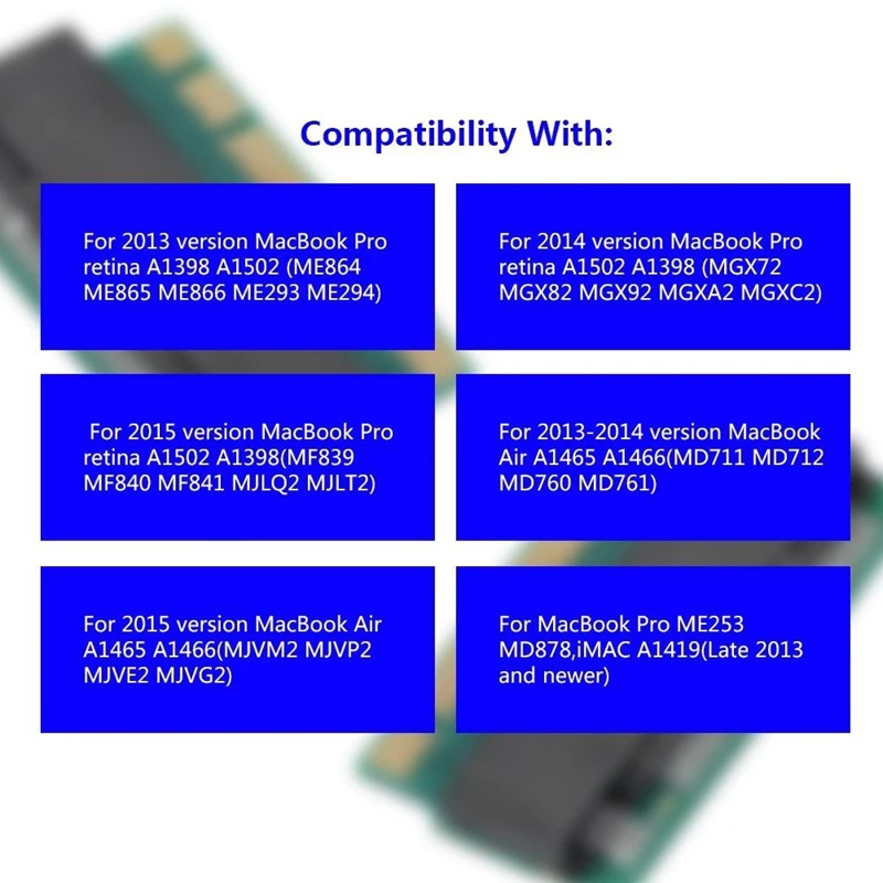 Карта адаптера SSD M.2 NGFF PCIE X4 X2 для 2013 2014 2015 Macbook Pro MacBook Air A1465 A1466 | Компьютеры и офис