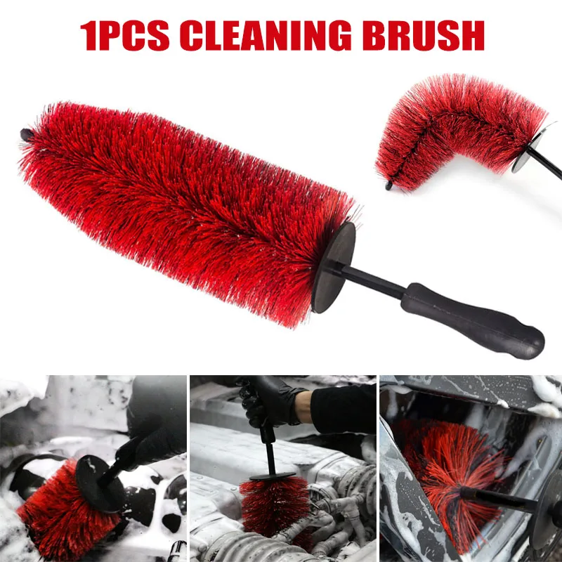 

1pc Car Wheel Rim Detailing Brush Long Soft Bristle Cleaning Brush for Tire Motorcycle NJ88